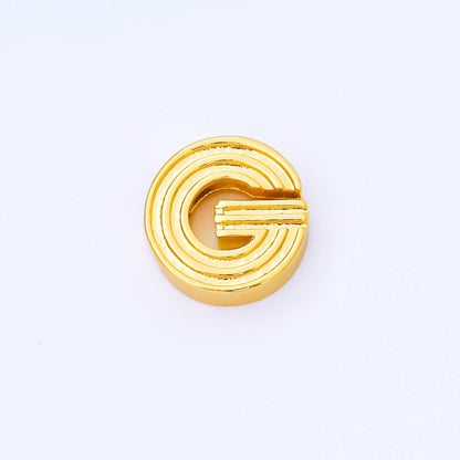 24K Gold Filled 15mm Initial Letter Alphabet Groovy Initial Spacer Bead | AF066 - AF078