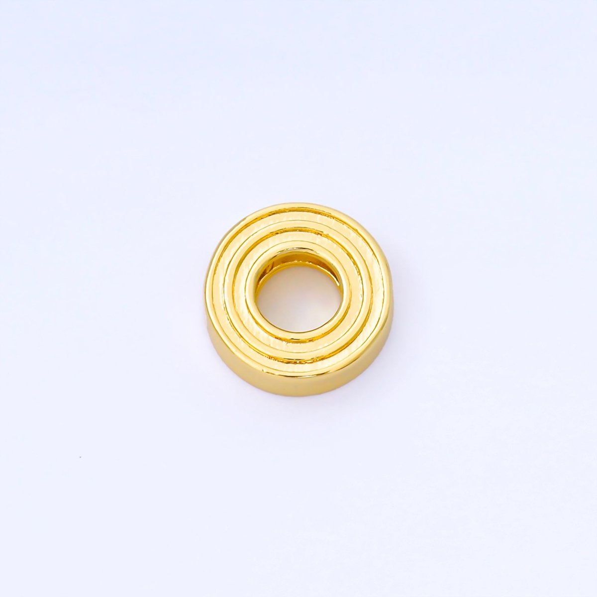 24K Gold Filled 15mm Initial Letter Alphabet Groovy Initial Spacer Bead | AF066 - AF078