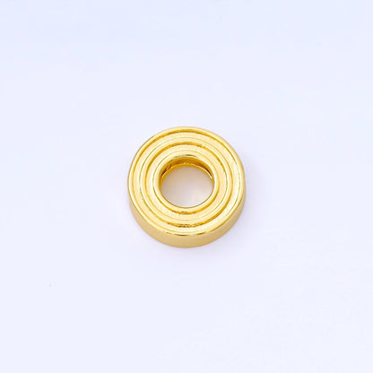 24K Gold Filled 15mm Initial Letter Alphabet Groovy Initial Spacer Bead | AF066 - AF078