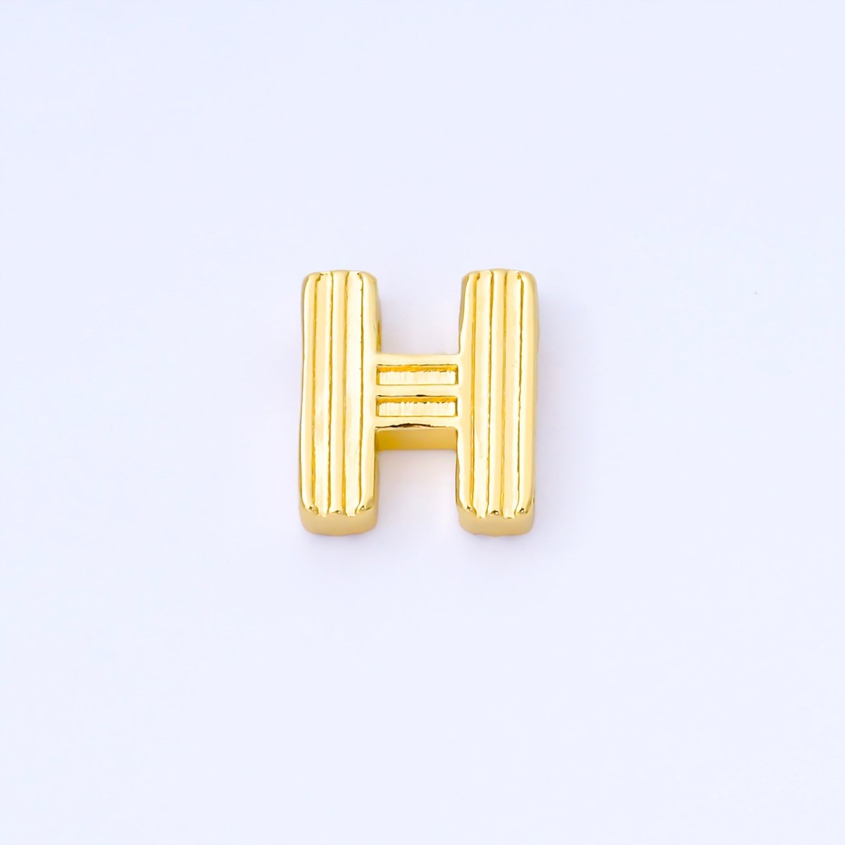 24K Gold Filled 15mm Initial Letter Alphabet Groovy Initial Spacer Bead | AF066 - AF078