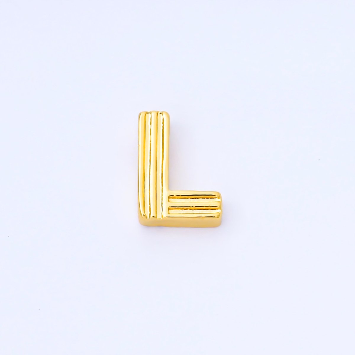 24K Gold Filled 15mm Initial Letter Alphabet Groovy Initial Spacer Bead | AF066 - AF078