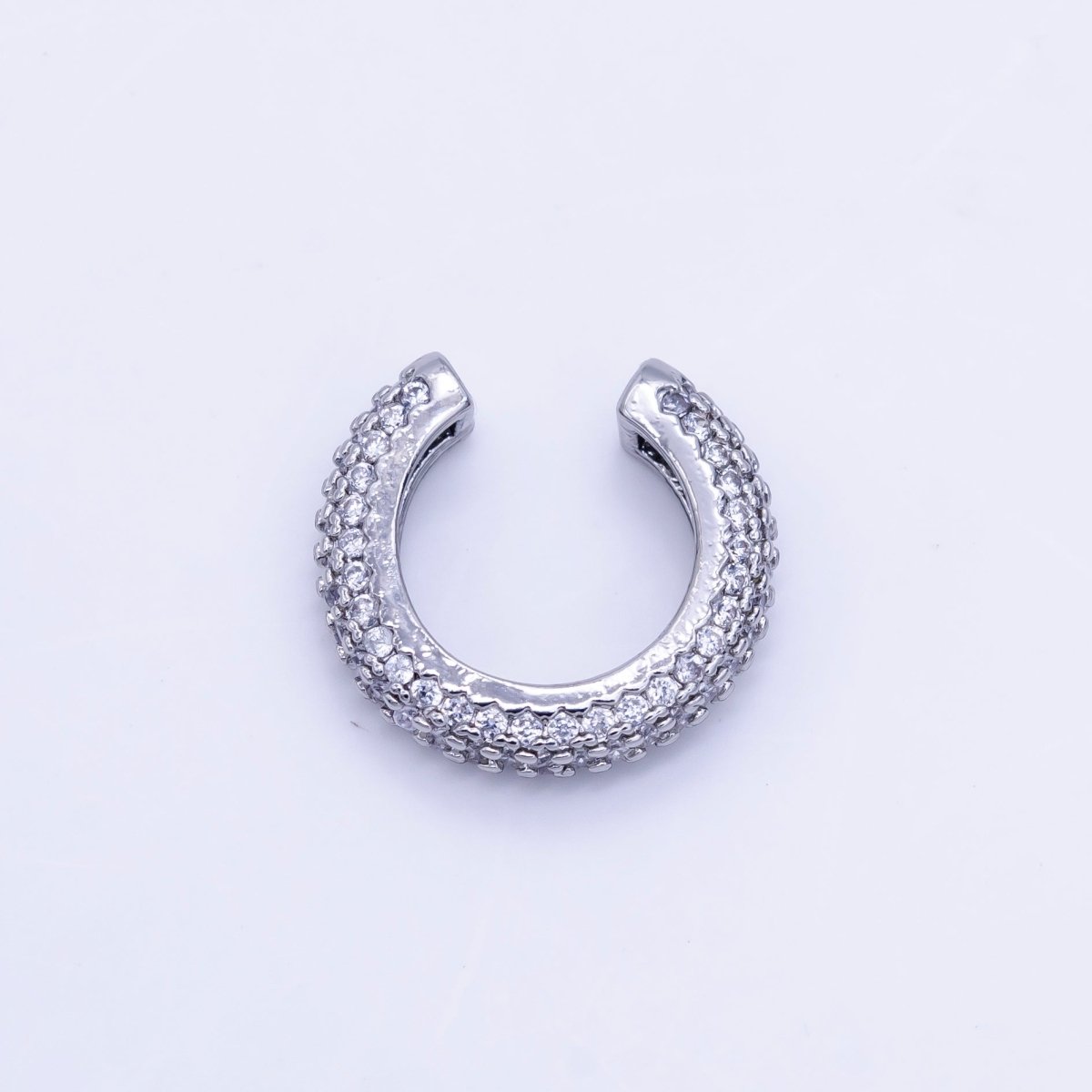24K Gold Filled 15mm Micro Paved CZ Ear Cuff Earring in Gold &amp; Silver | AI169
