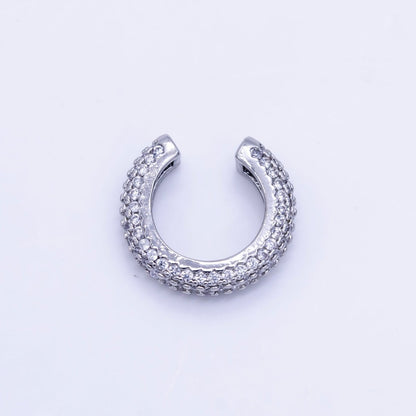 24K Gold Filled 15mm Micro Paved CZ Ear Cuff Earring in Gold &amp; Silver | AI169