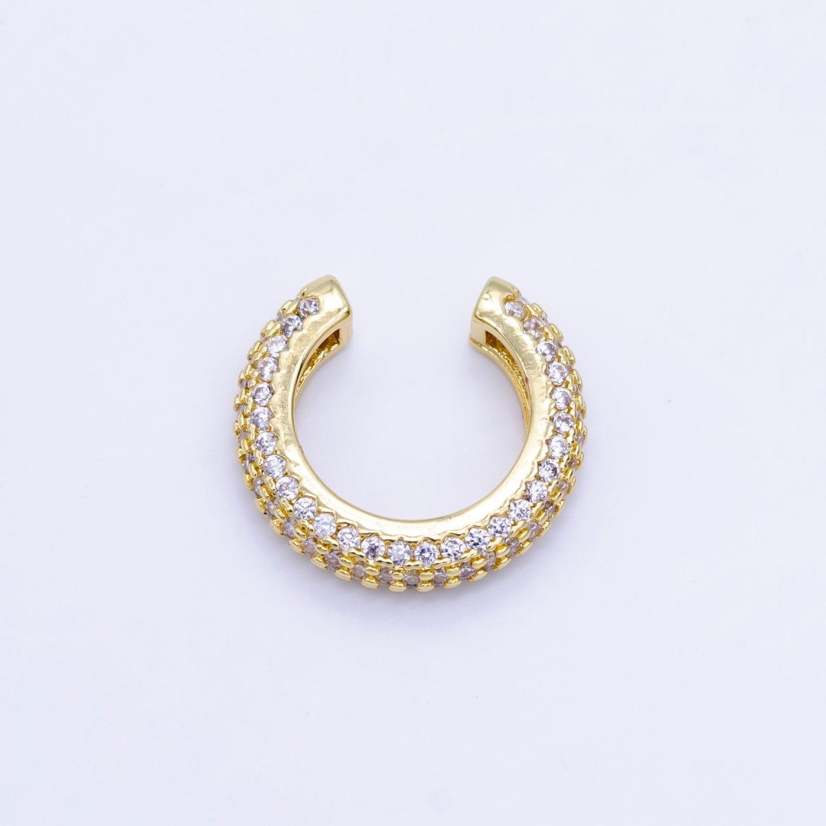 24K Gold Filled 15mm Micro Paved CZ Ear Cuff Earring in Gold &amp; Silver | AI169
