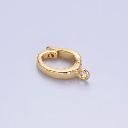 24K Gold Filled 15mm Minimalist Pull Snap Latch Bail Charm Holder Findings in Gold &amp; Silver | Z1046