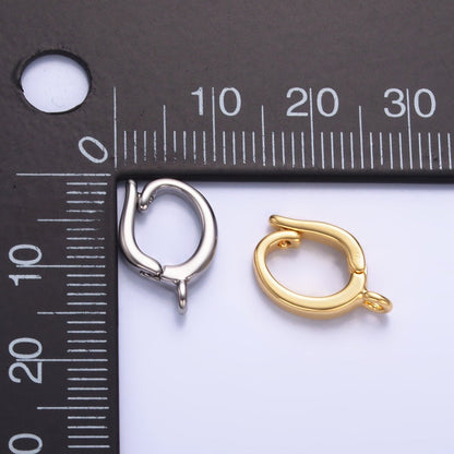 24K Gold Filled 15mm Minimalist Pull Snap Latch Bail Charm Holder Findings in Gold &amp; Silver | Z1046
