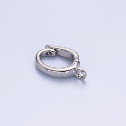 24K Gold Filled 15mm Minimalist Pull Snap Latch Bail Charm Holder Findings in Gold &amp; Silver | Z1046