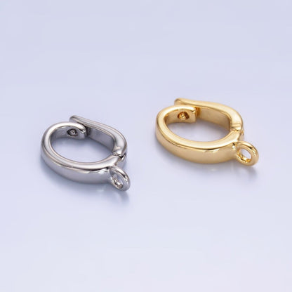 24K Gold Filled 15mm Minimalist Pull Snap Latch Bail Charm Holder Findings in Gold &amp; Silver | Z1046