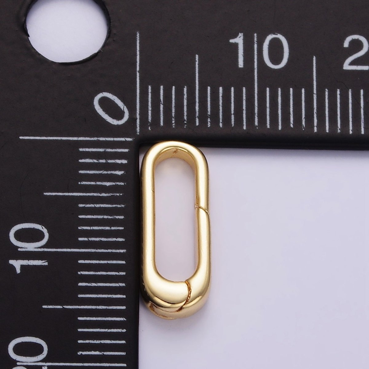 24K Gold Filled 15mm Minimalist Oblong Push Spring Gate Findings in Gold &amp; Silver | Z804