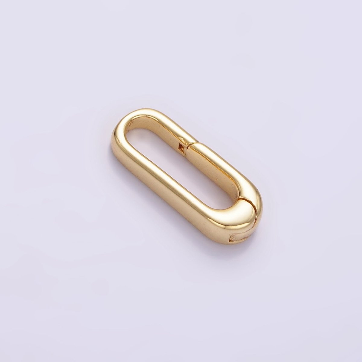 24K Gold Filled 15mm Minimalist Oblong Push Spring Gate Findings in Gold &amp; Silver | Z804