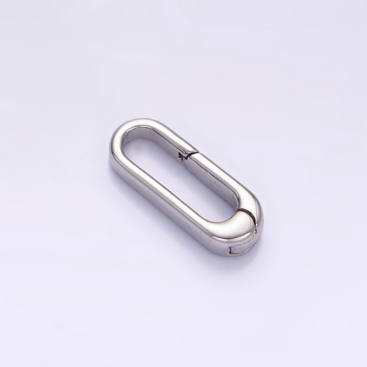 24K Gold Filled 15mm Minimalist Oblong Push Spring Gate Findings in Gold &amp; Silver | Z804
