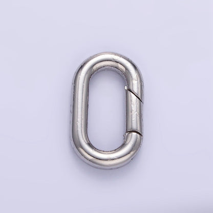 24K Gold Filled 15mm Oblong Push Gate Enhancer Findings in Gold &amp; Silver | L078