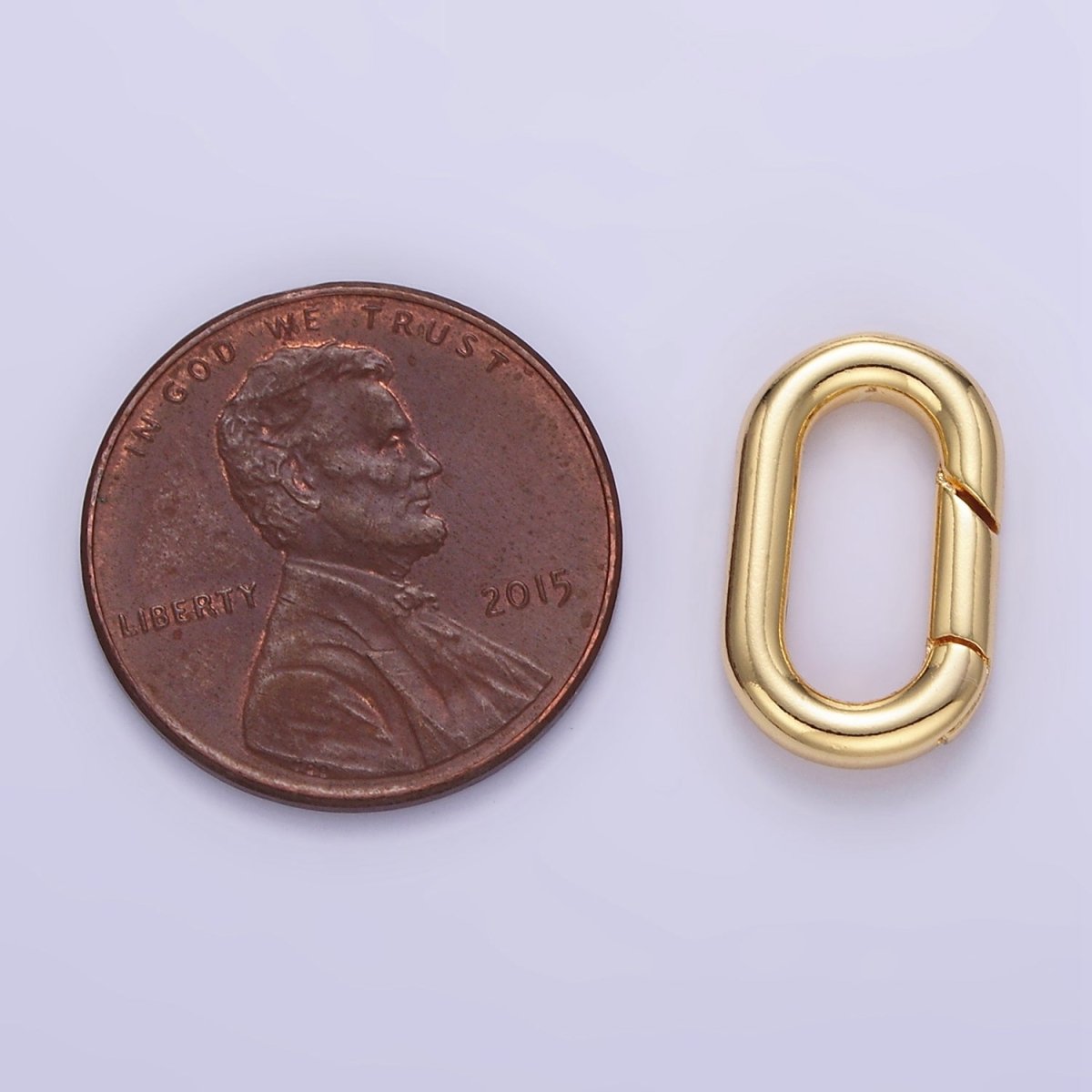 24K Gold Filled 15mm Oblong Push Gate Enhancer Findings in Gold &amp; Silver | L078