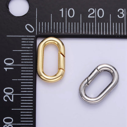 24K Gold Filled 15mm Oblong Push Gate Enhancer Findings in Gold &amp; Silver | L078