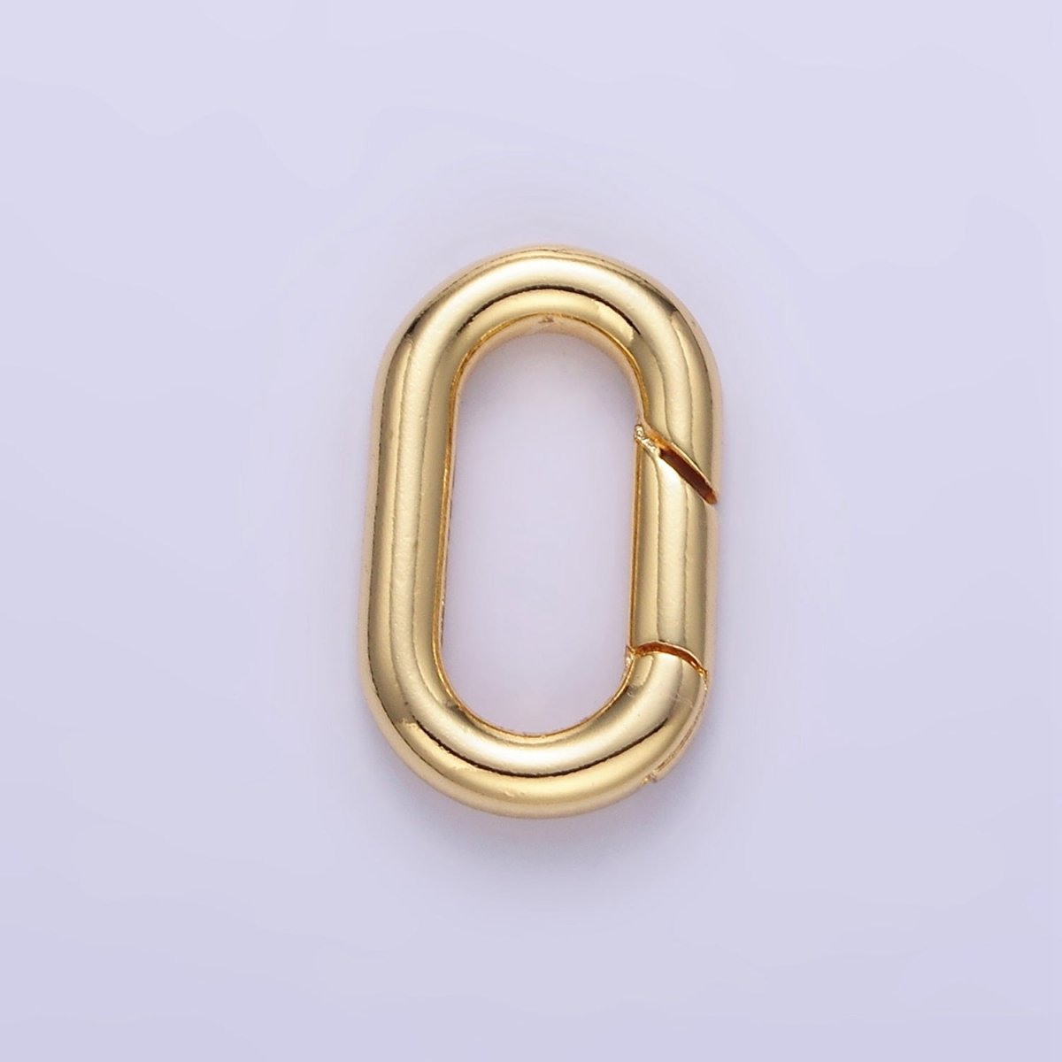 24K Gold Filled 15mm Oblong Push Gate Enhancer Findings in Gold &amp; Silver | L078
