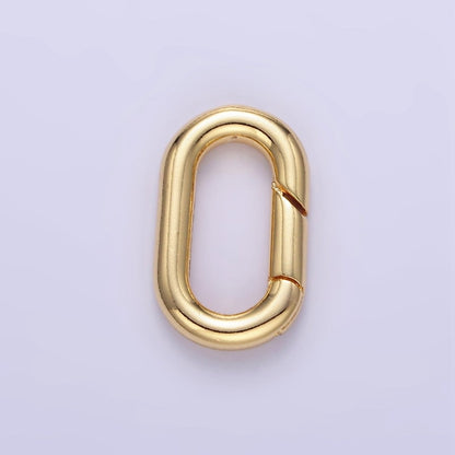 24K Gold Filled 15mm Oblong Push Gate Enhancer Findings in Gold &amp; Silver | L078