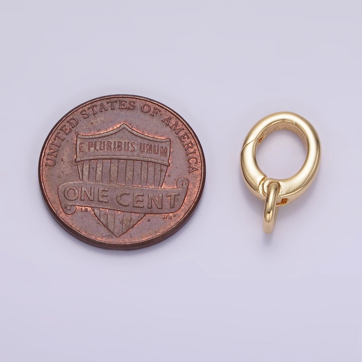 24K Gold Filled 15mm Oval Push Gate Enhancer Findings in Gold &amp; Silver | Z808