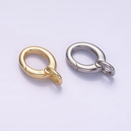 24K Gold Filled 15mm Oval Push Gate Enhancer Findings in Gold &amp; Silver | Z808