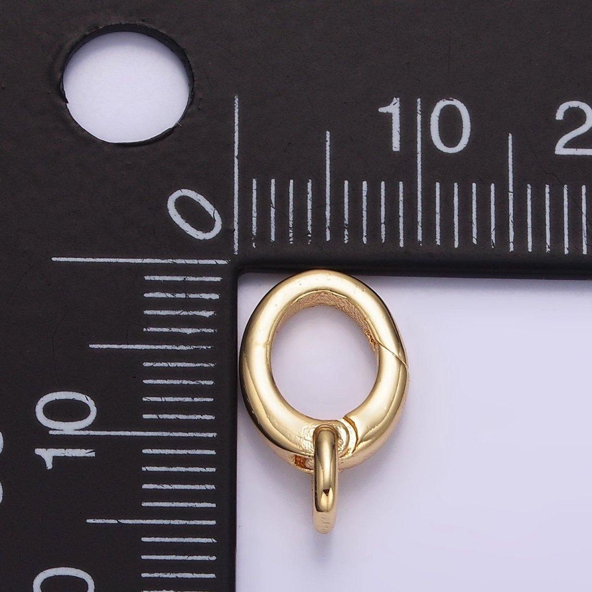 24K Gold Filled 15mm Oval Push Gate Enhancer Findings in Gold &amp; Silver | Z808