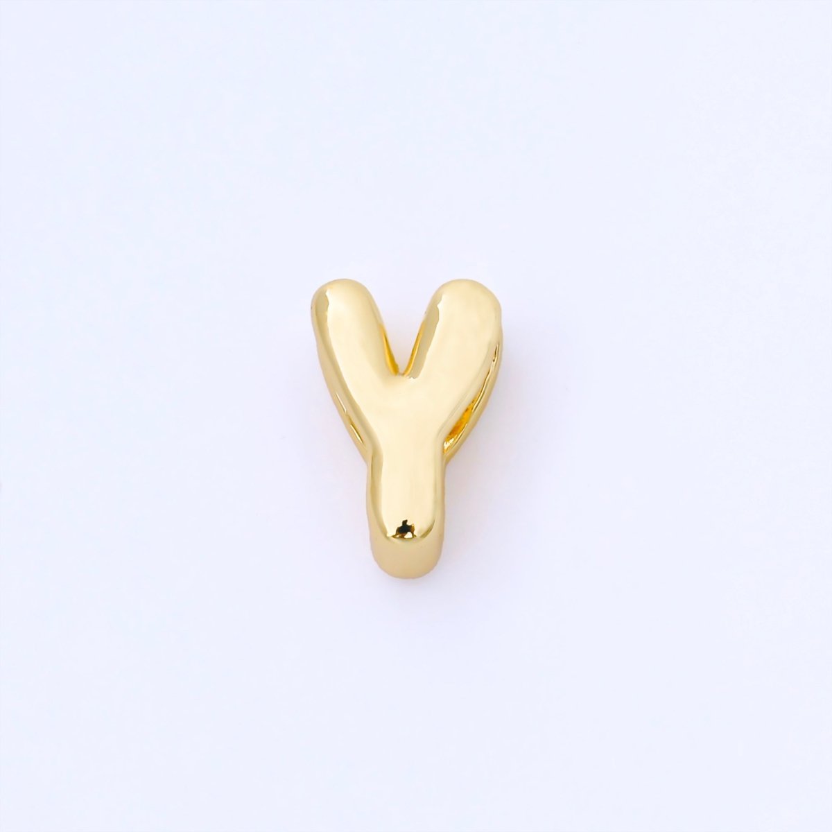 24K Gold Filled 15mm Personalized Monogram Chubby Bubble Initial Letter Alphabet Bead | AF079 - AF091