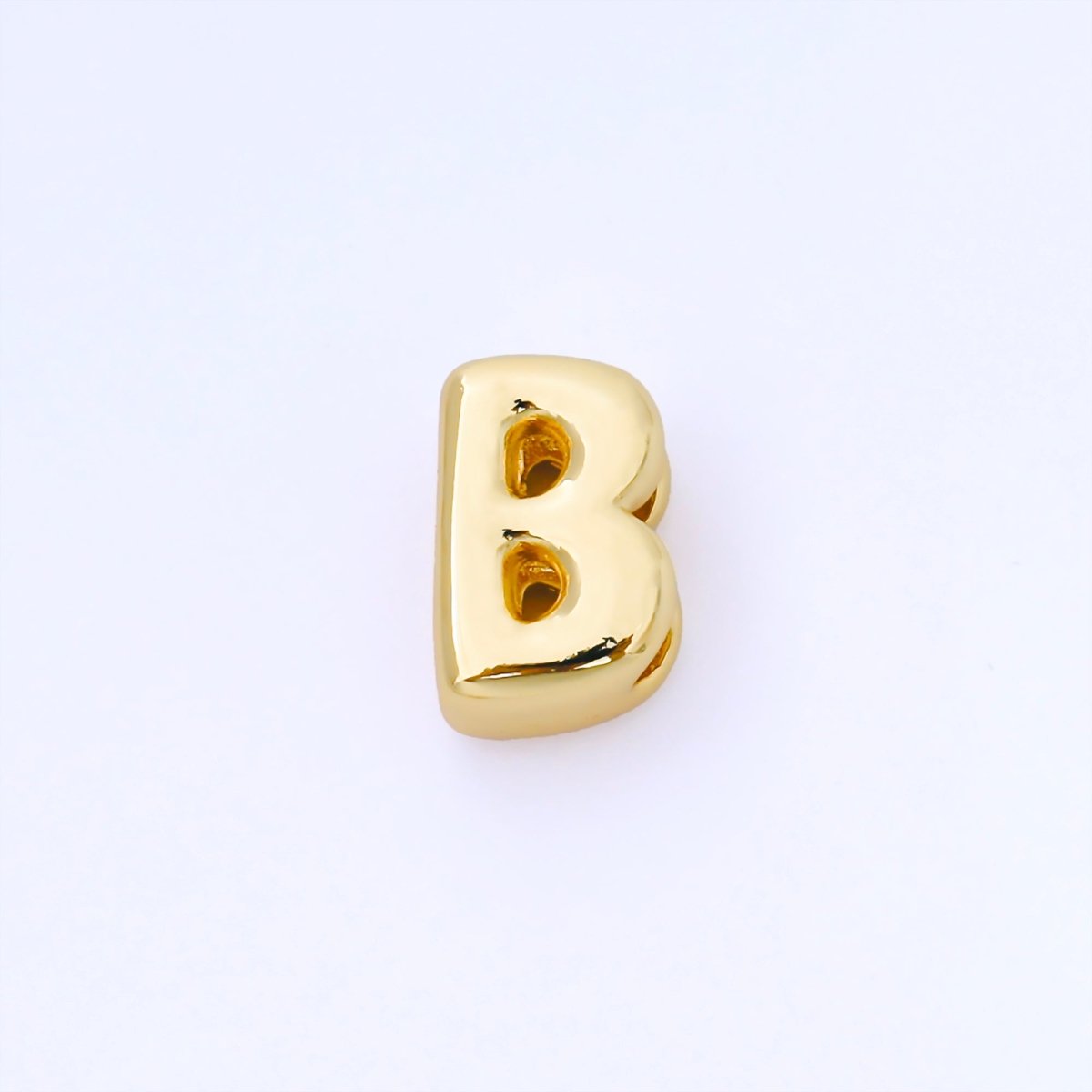 24K Gold Filled 15mm Personalized Monogram Chubby Bubble Initial Letter Alphabet Bead | AF079 - AF091