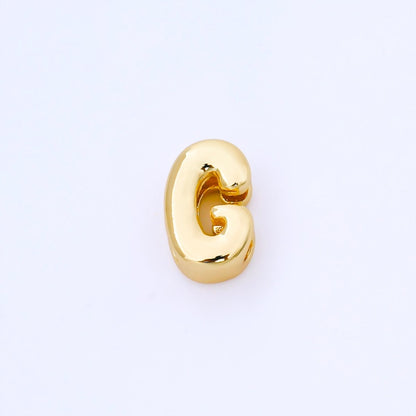 24K Gold Filled 15mm Personalized Monogram Chubby Bubble Initial Letter Alphabet Bead | AF079 - AF091