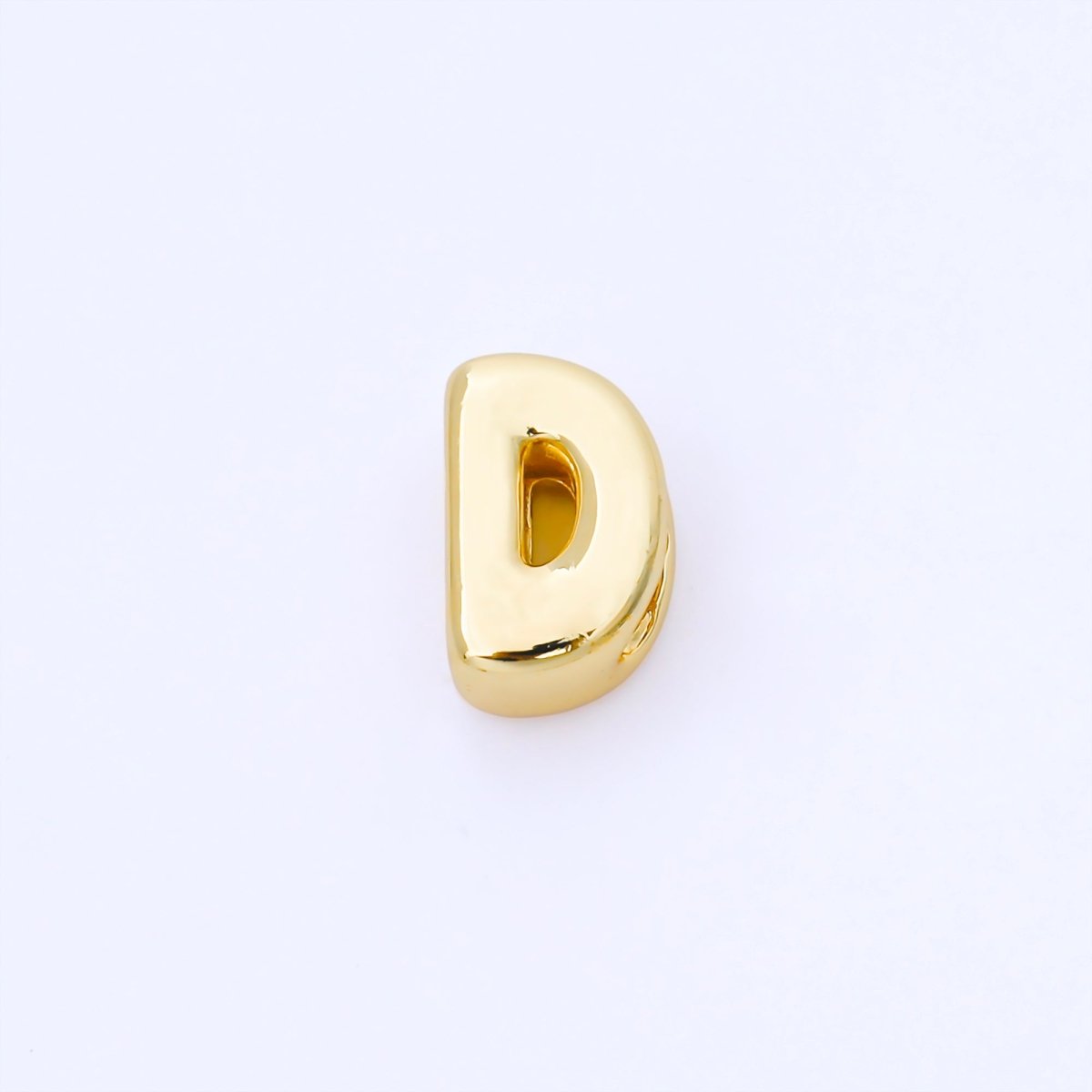 24K Gold Filled 15mm Personalized Monogram Chubby Bubble Initial Letter Alphabet Bead | AF079 - AF091