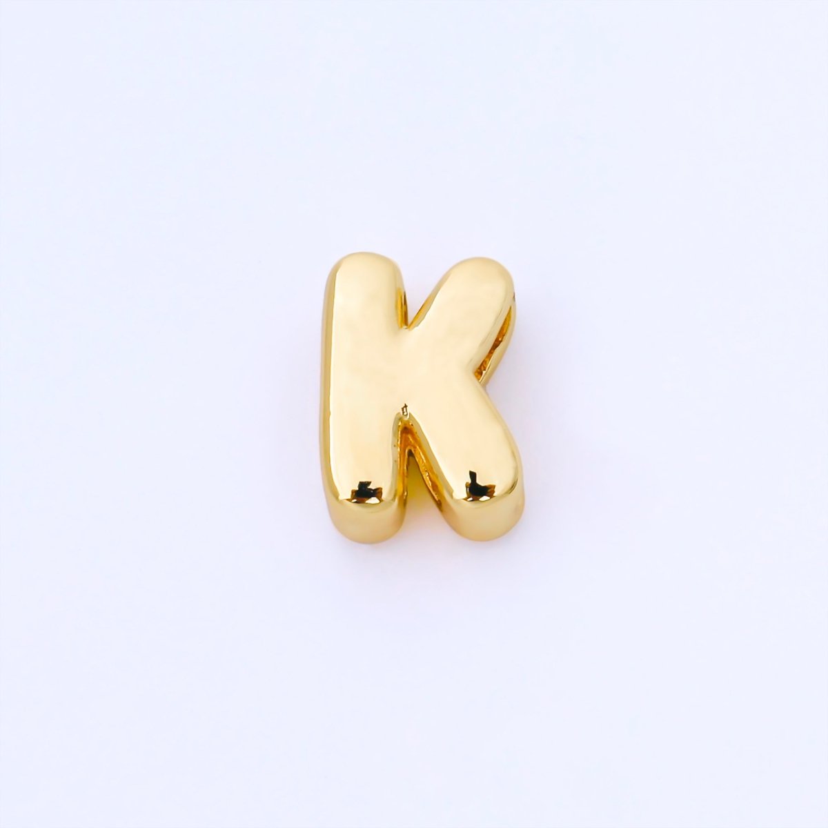 24K Gold Filled 15mm Personalized Monogram Chubby Bubble Initial Letter Alphabet Bead | AF079 - AF091