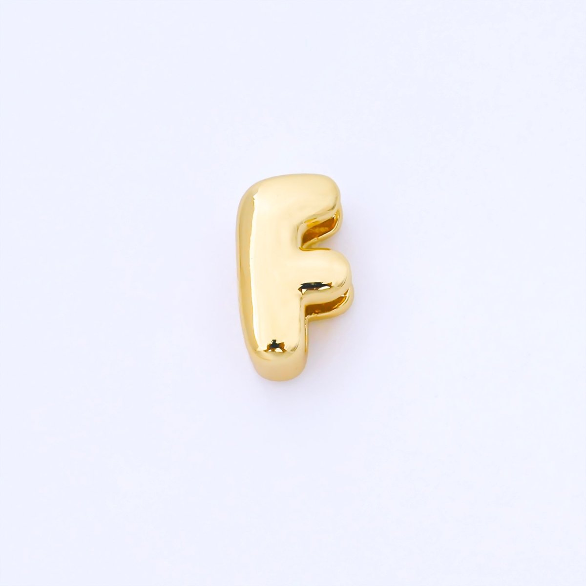 24K Gold Filled 15mm Personalized Monogram Chubby Bubble Initial Letter Alphabet Bead | AF079 - AF091