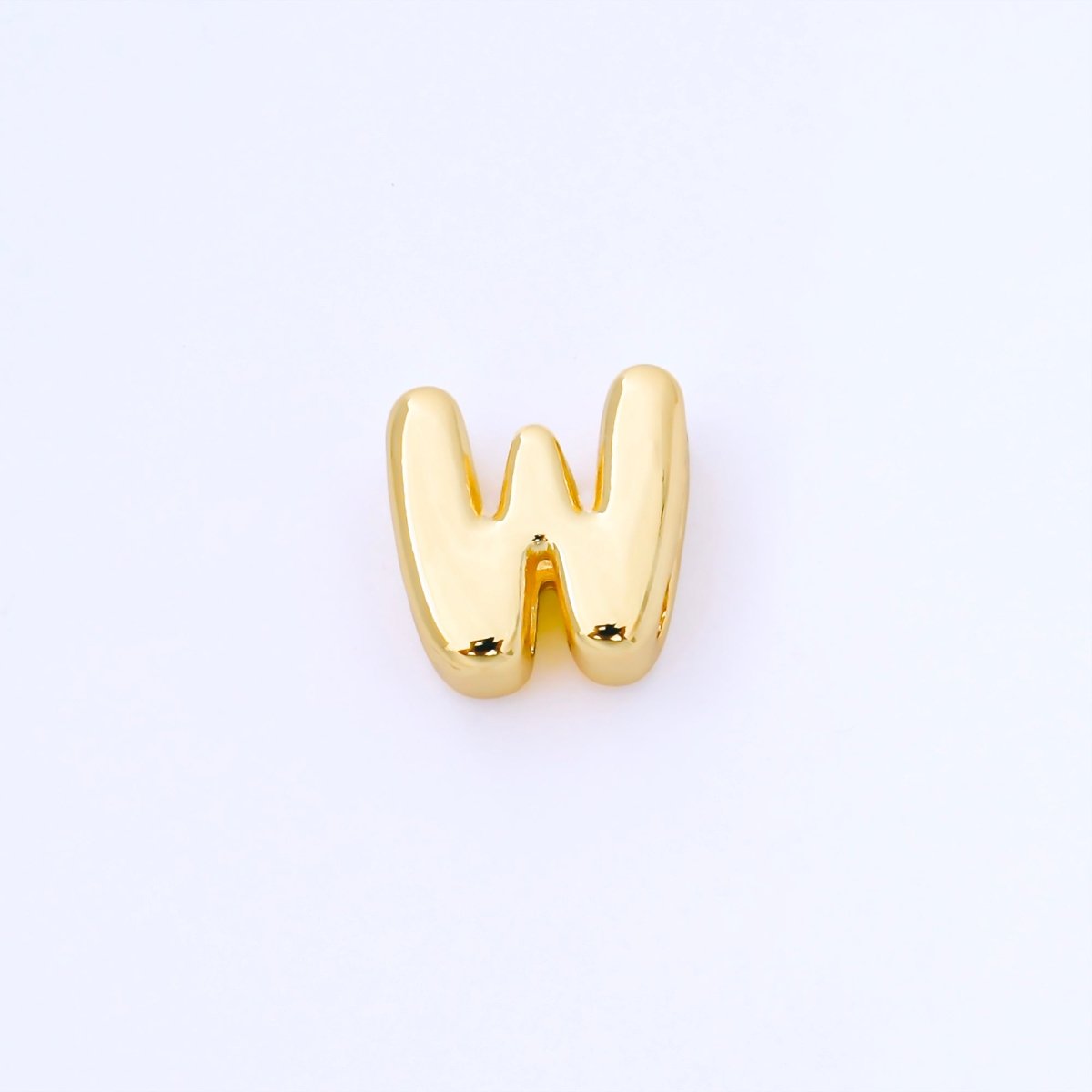 24K Gold Filled 15mm Personalized Monogram Chubby Bubble Initial Letter Alphabet Bead | AF079 - AF091