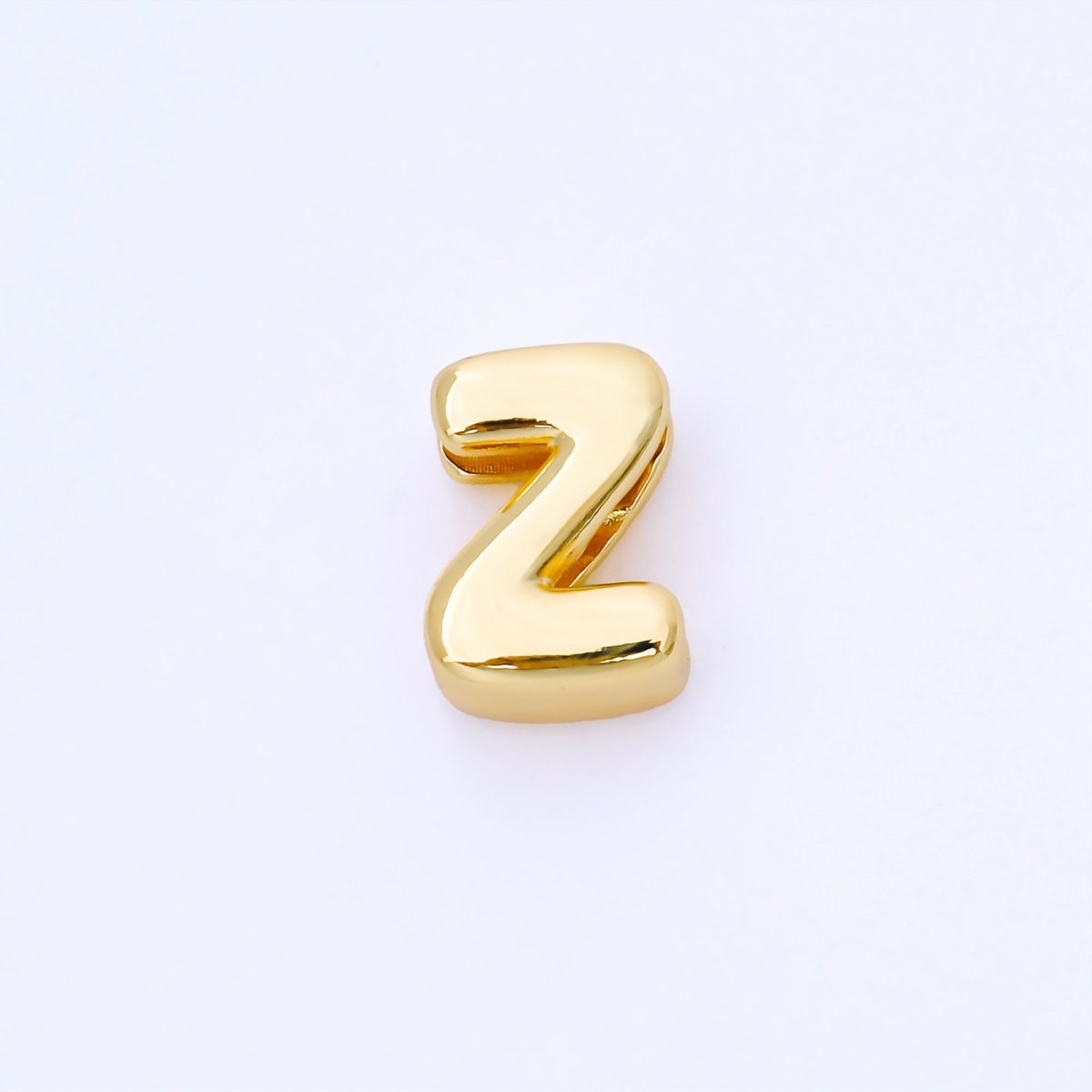 24K Gold Filled 15mm Personalized Monogram Chubby Bubble Initial Letter Alphabet Bead | AF079 - AF091