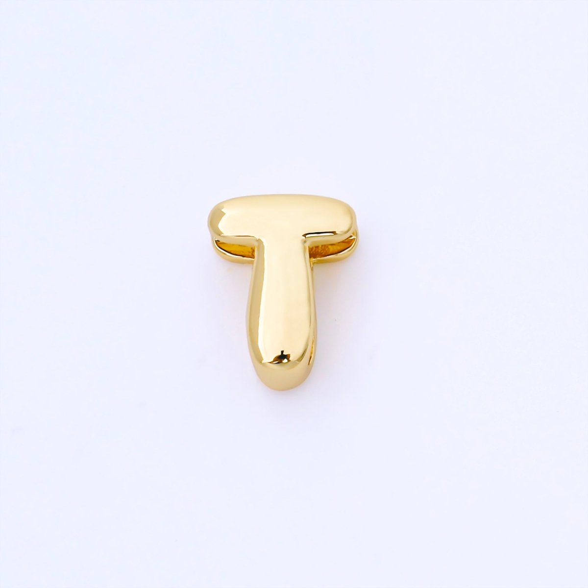 24K Gold Filled 15mm Personalized Monogram Chubby Bubble Initial Letter Alphabet Bead | AF079 - AF091