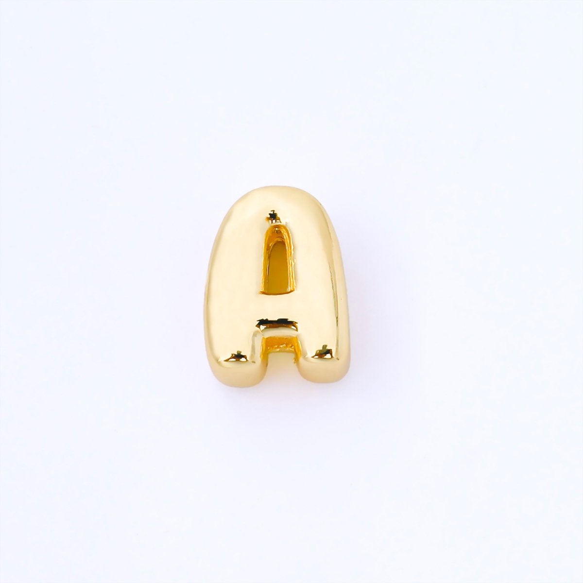 24K Gold Filled 15mm Personalized Monogram Chubby Bubble Initial Letter Alphabet Bead | AF079 - AF091