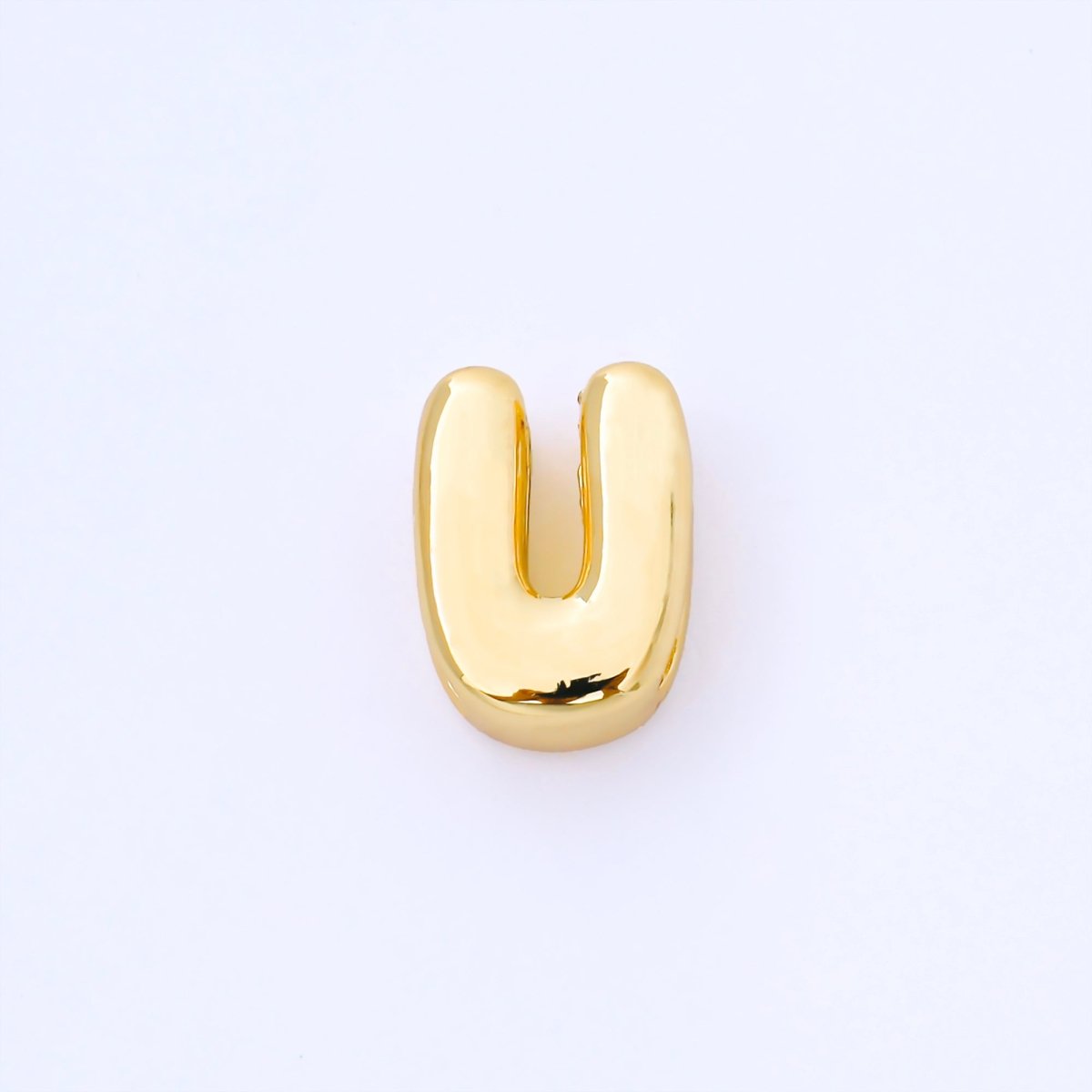 24K Gold Filled 15mm Personalized Monogram Chubby Bubble Initial Letter Alphabet Bead | AF079 - AF091