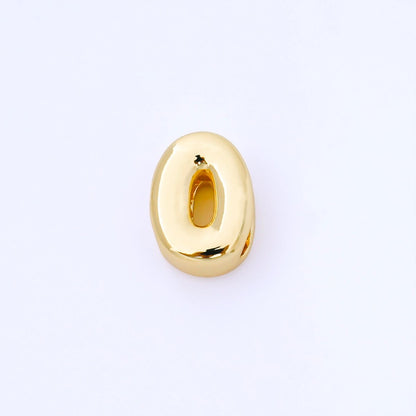 24K Gold Filled 15mm Personalized Monogram Chubby Bubble Initial Letter Alphabet Bead | AF079 - AF091
