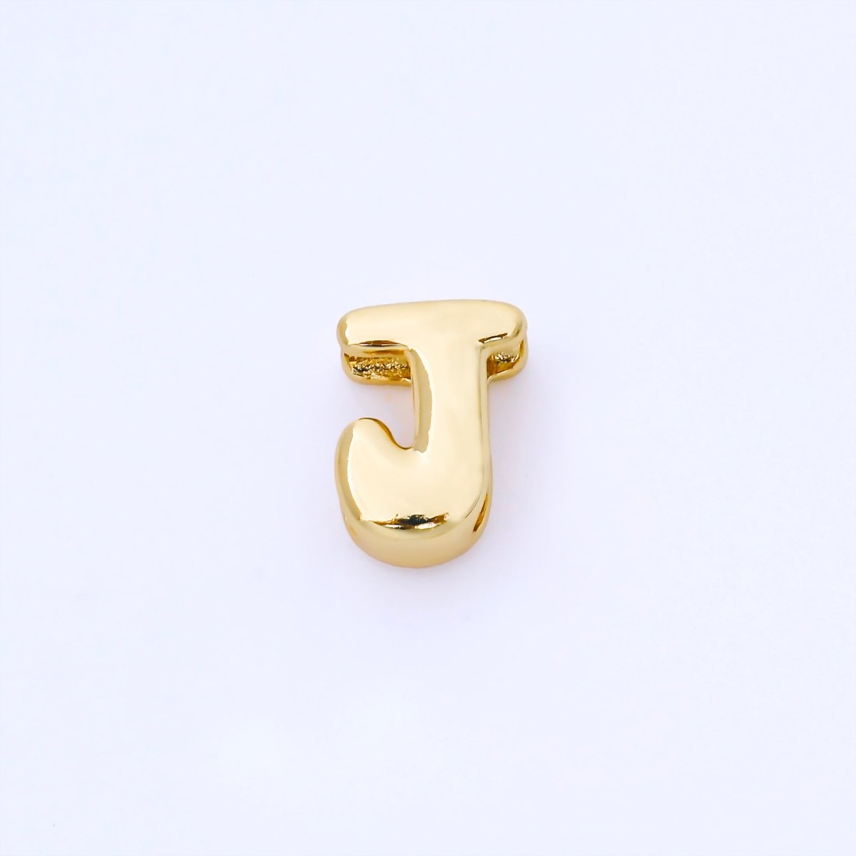 24K Gold Filled 15mm Personalized Monogram Chubby Bubble Initial Letter Alphabet Bead | AF079 - AF091