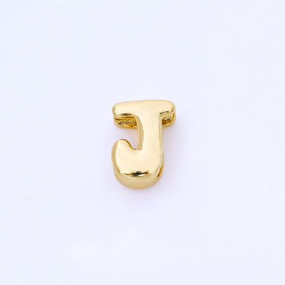 24K Gold Filled 15mm Personalized Monogram Chubby Bubble Initial Letter Alphabet Bead | AF079 - AF091