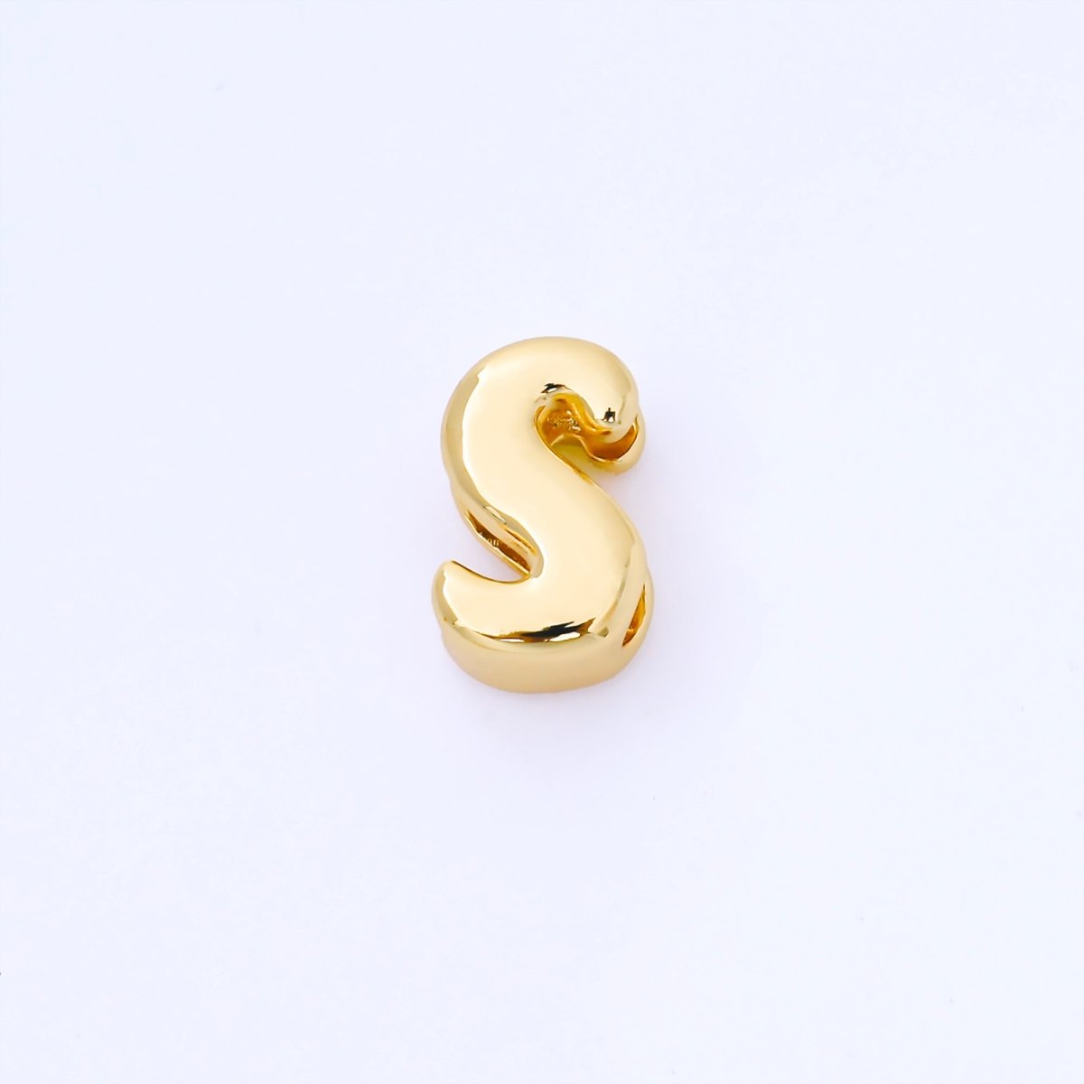 24K Gold Filled 15mm Personalized Monogram Chubby Bubble Initial Letter Alphabet Bead | AF079 - AF091