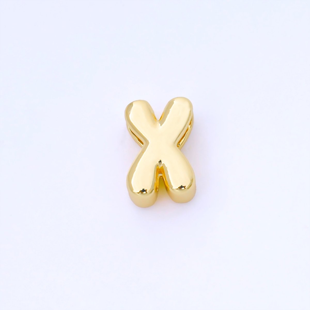 24K Gold Filled 15mm Personalized Monogram Chubby Bubble Initial Letter Alphabet Bead | AF079 - AF091
