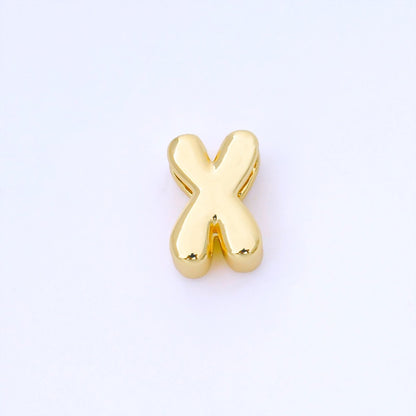 24K Gold Filled 15mm Personalized Monogram Chubby Bubble Initial Letter Alphabet Bead | AF079 - AF091
