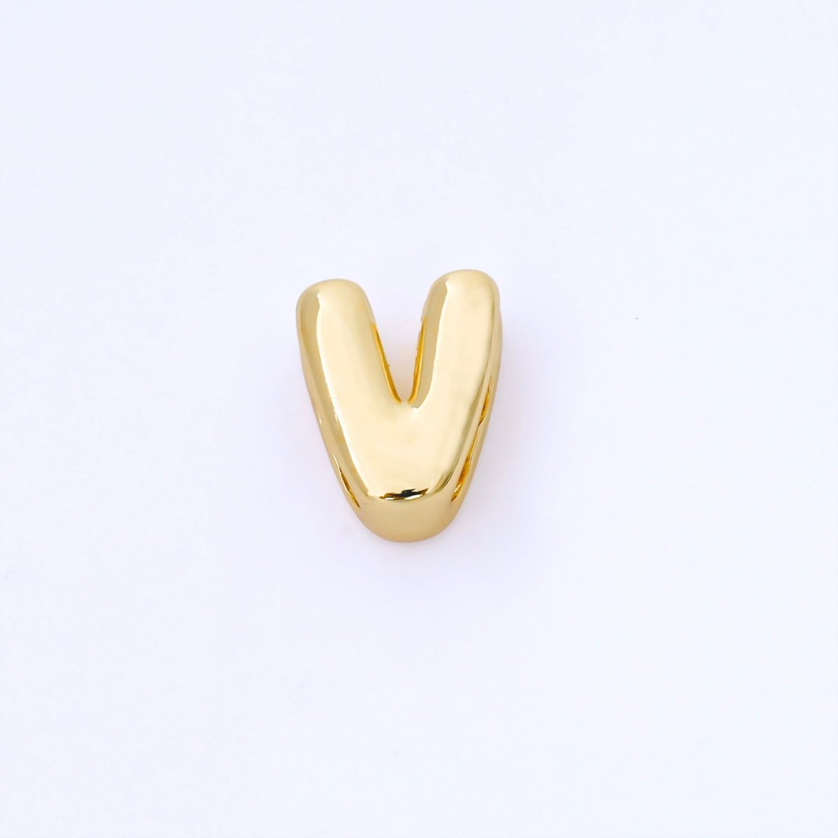 24K Gold Filled 15mm Personalized Monogram Chubby Bubble Initial Letter Alphabet Bead | AF079 - AF091