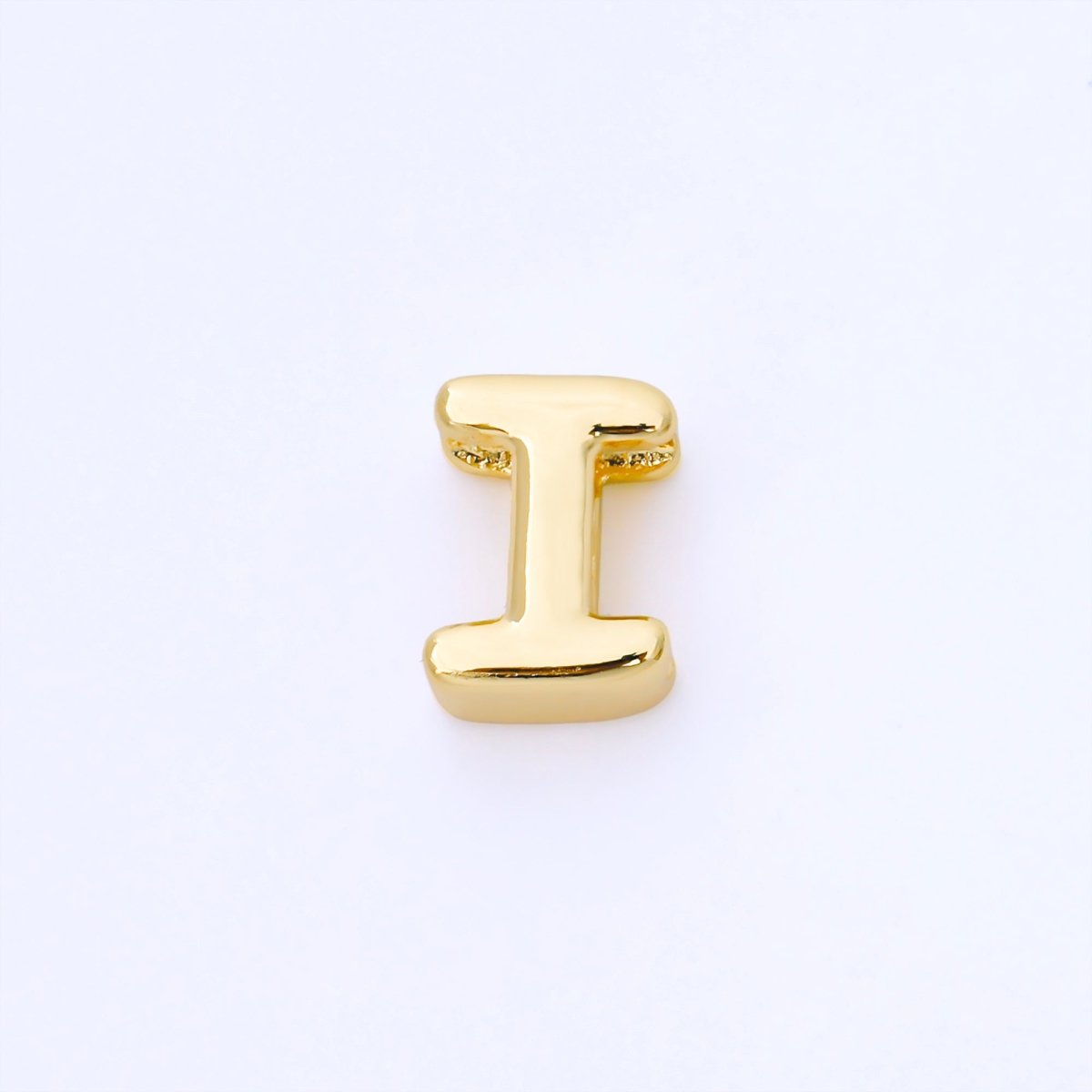 24K Gold Filled 15mm Personalized Monogram Chubby Bubble Initial Letter Alphabet Bead | AF079 - AF091