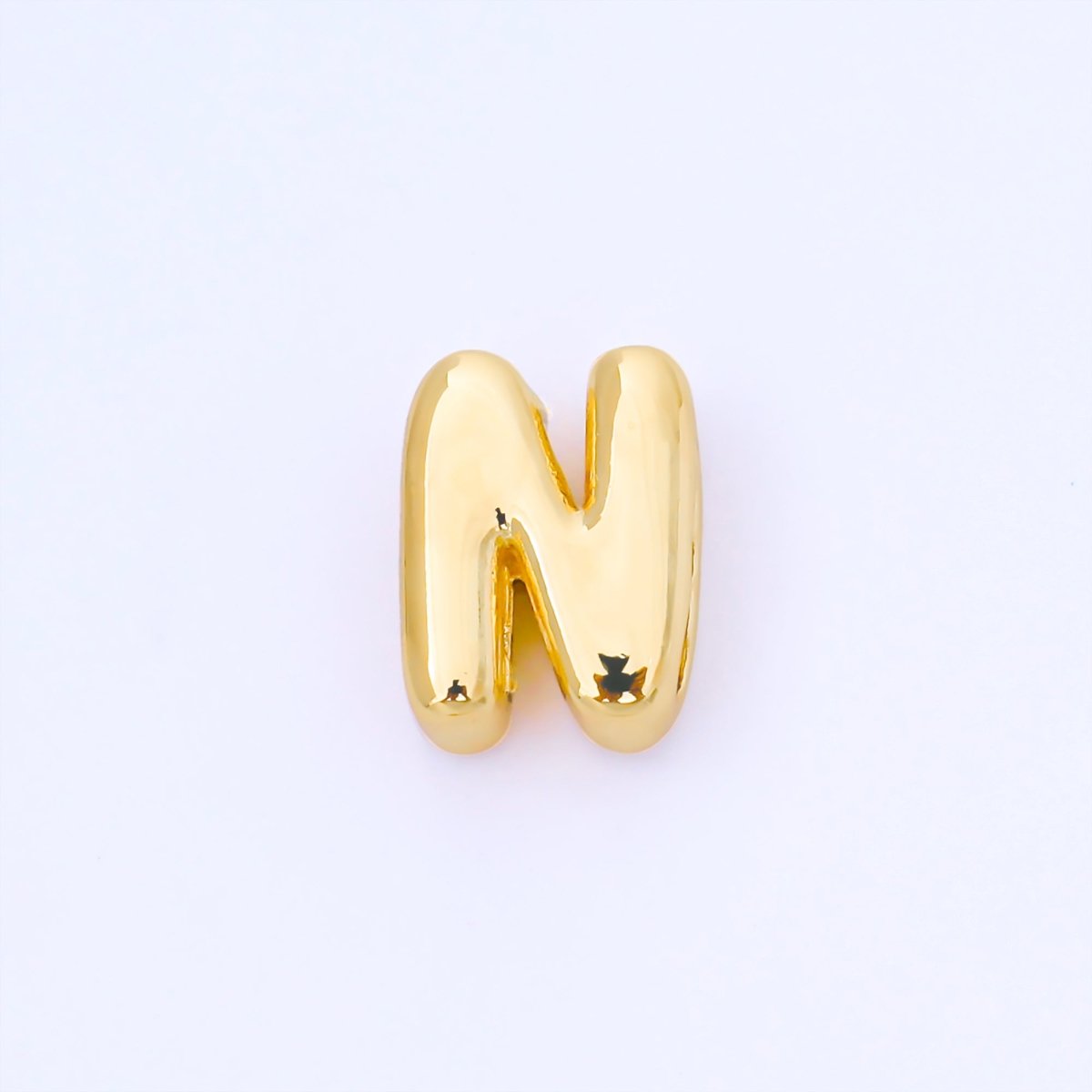 24K Gold Filled 15mm Personalized Monogram Chubby Bubble Initial Letter Alphabet Bead | AF079 - AF091