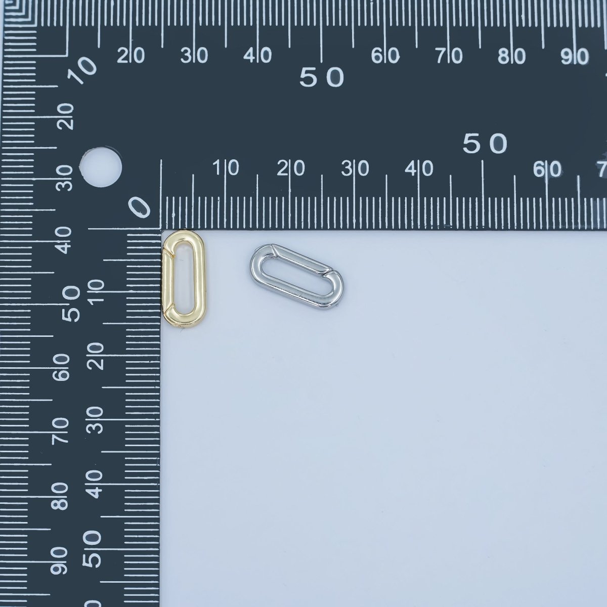 24K Gold Filled 15mm Push Gate Oblong Finding in Gold &amp; Silver | Z1096