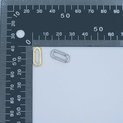 24K Gold Filled 15mm Push Gate Oblong Finding in Gold &amp; Silver | Z1096
