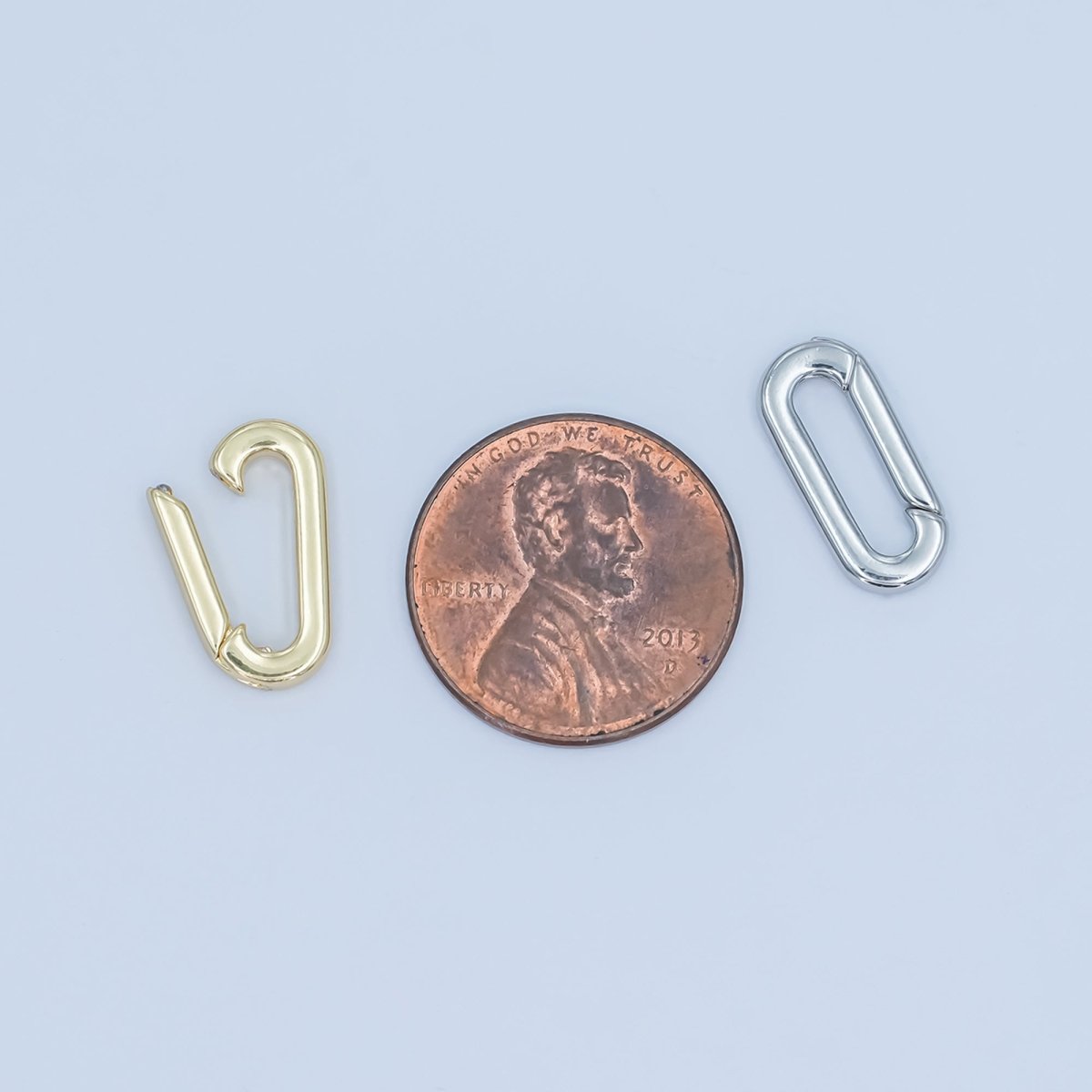 24K Gold Filled 15mm Push Gate Oblong Finding in Gold &amp; Silver | Z1096