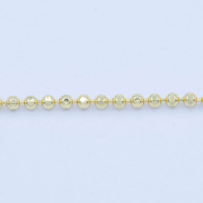 24K Gold Filled 1.5mm Round Beaded Chain 18 Inch Layering Necklace | WA-234