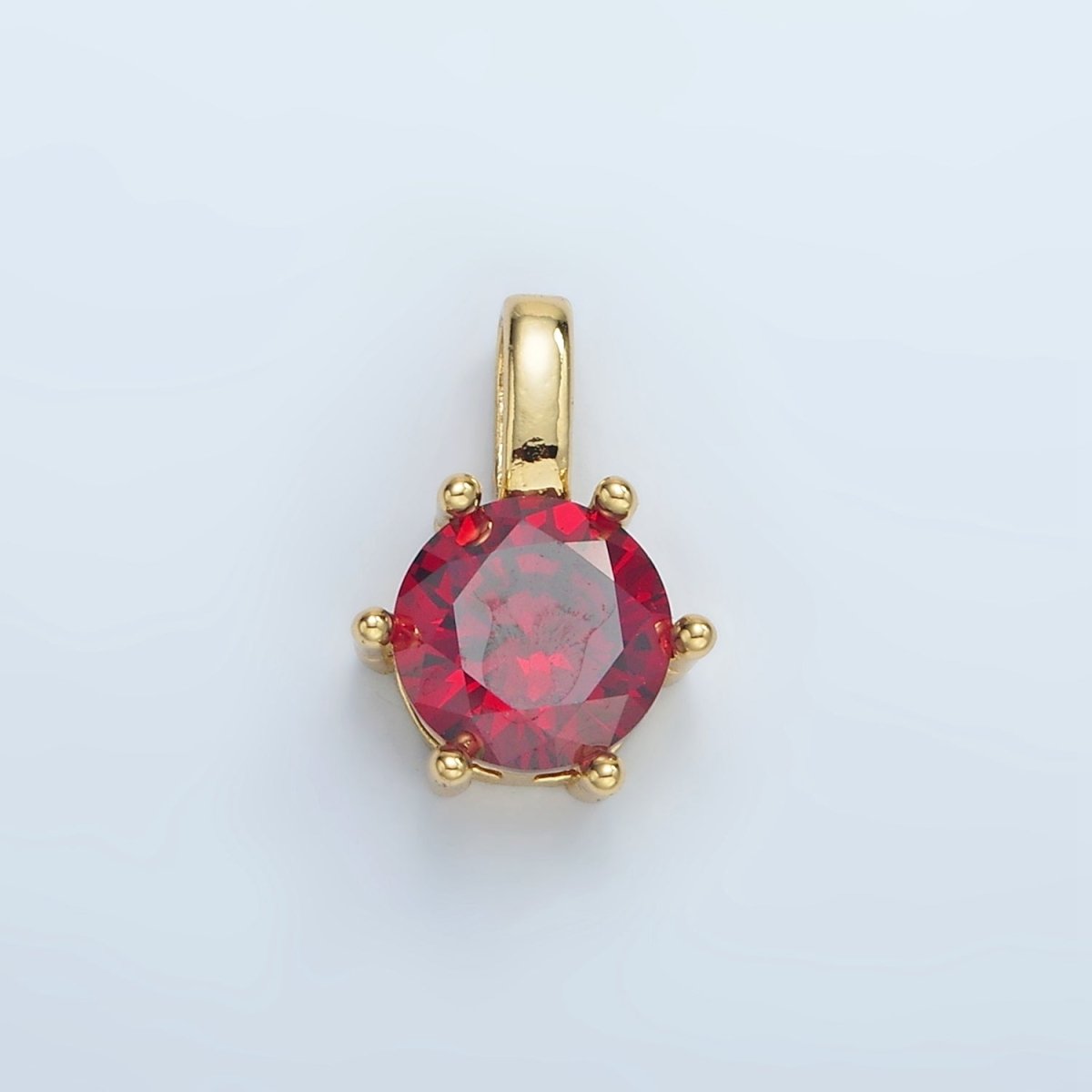 24K Gold Filled 15mm Round CZ Minimalist Personalized Pendant | AA1382