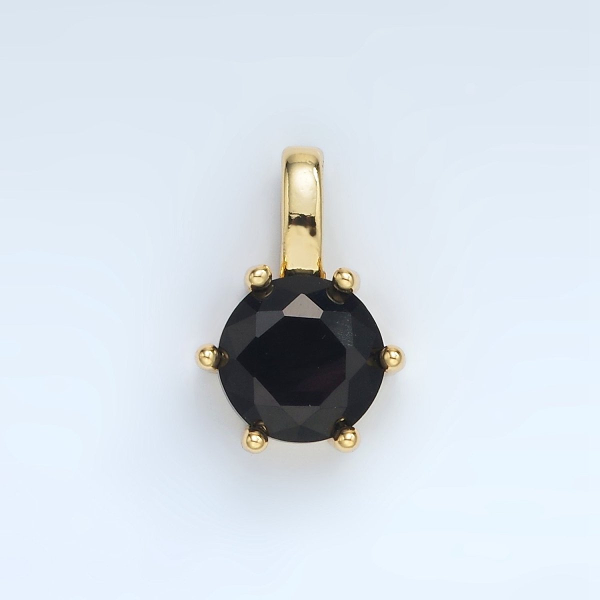 24K Gold Filled 15mm Round CZ Minimalist Personalized Pendant | AA1382