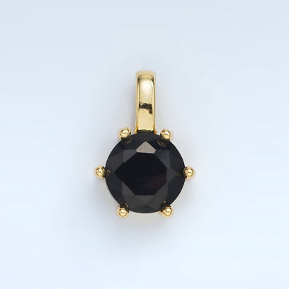 24K Gold Filled 15mm Round CZ Minimalist Personalized Pendant | AA1382